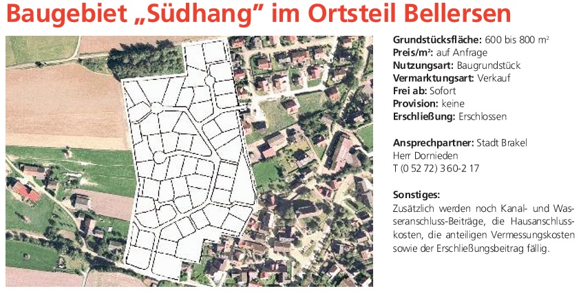 Baugebiet am Südhang (Quelle: traumhaft wohnen in brakel, E.ON Mitte AG