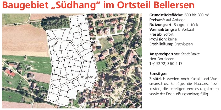 Baugebiet am Südhang (Quelle: traumhaft wohnen in brakel, E.ON Mitte AG Baugebiet am Südhang (Quelle: traumhaft wohnen in brakel, E.ON Mitte AG
